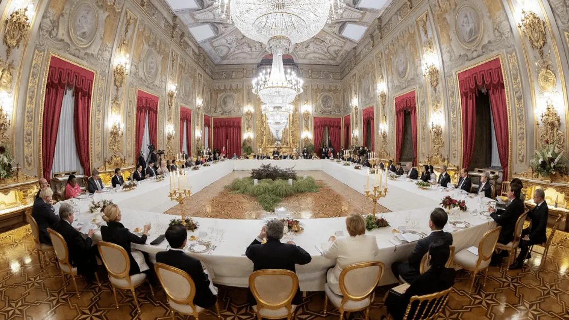 Líderes mundiales — orden protocolario en cumbre internacional