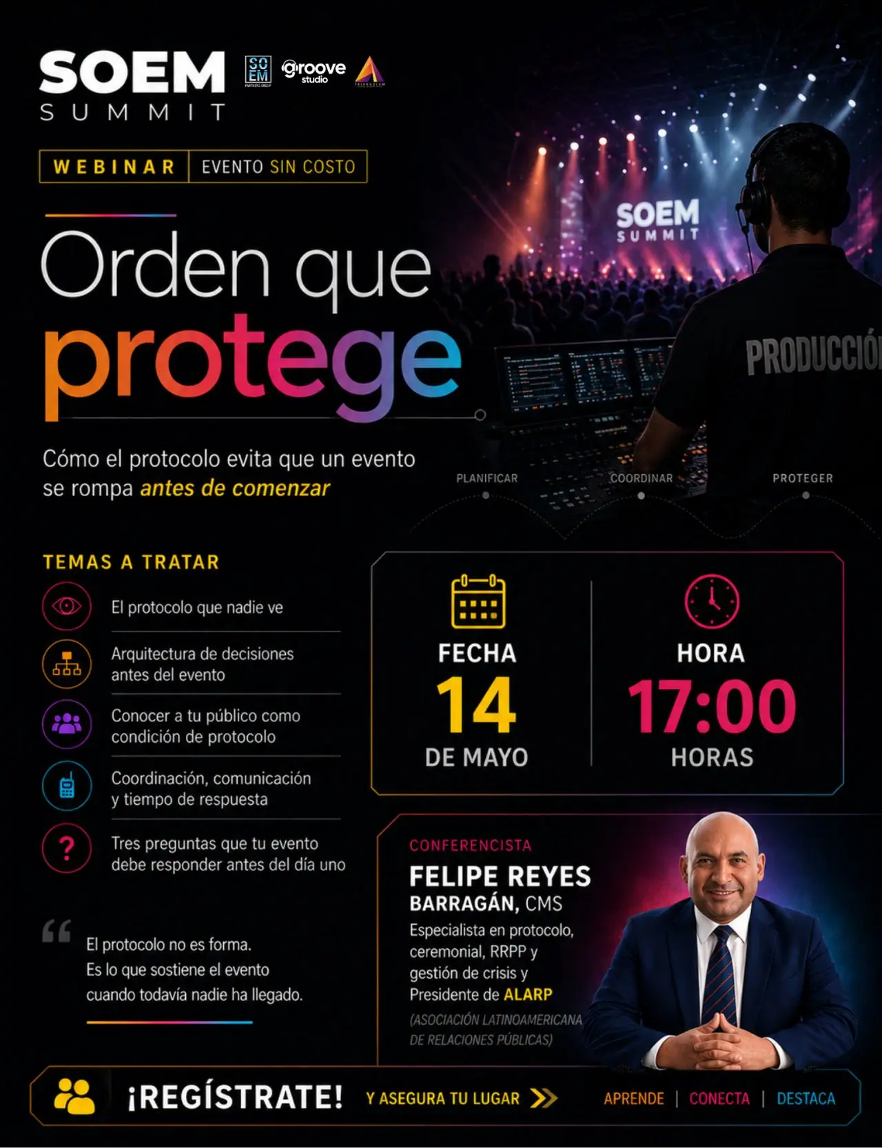 Webinar SOEM Summit — protocolo en eventos