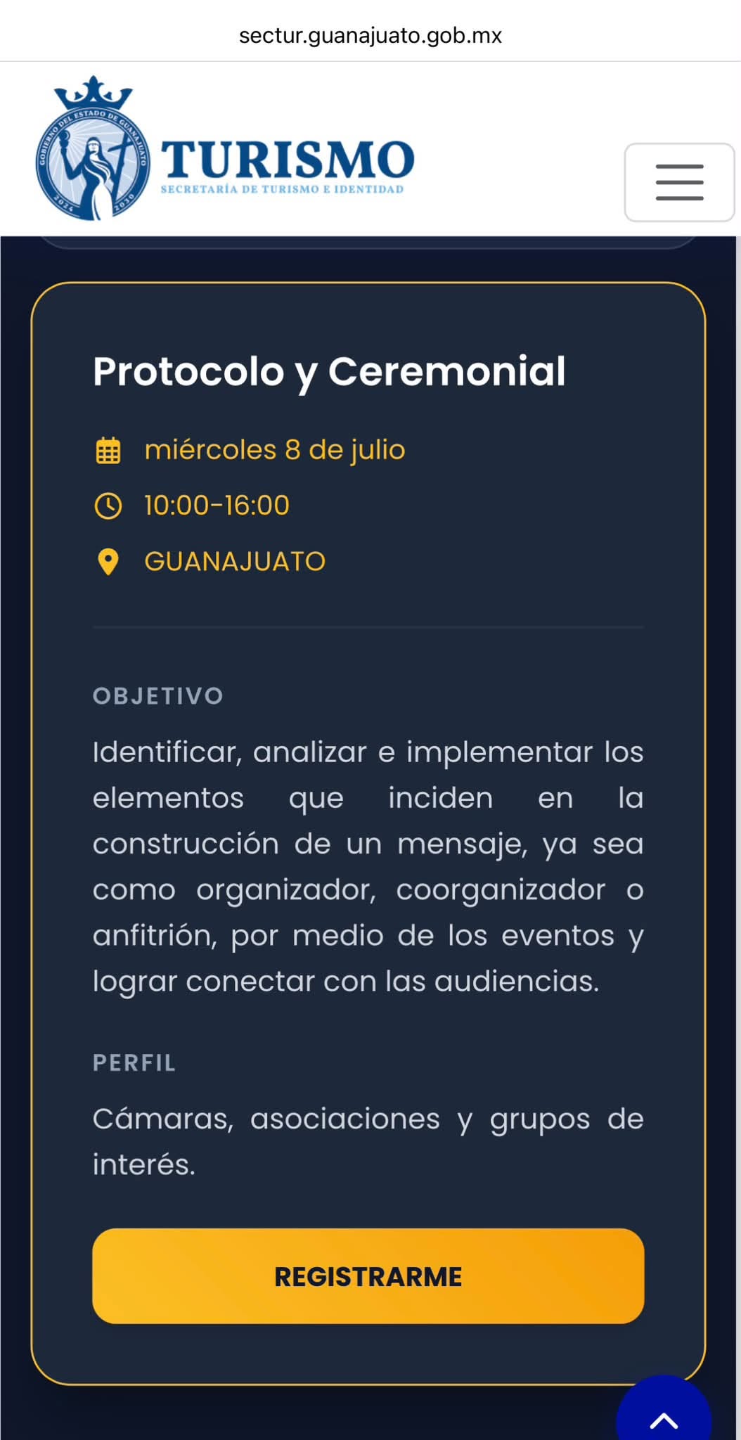 Curso presencial Protocolo y ceremonial