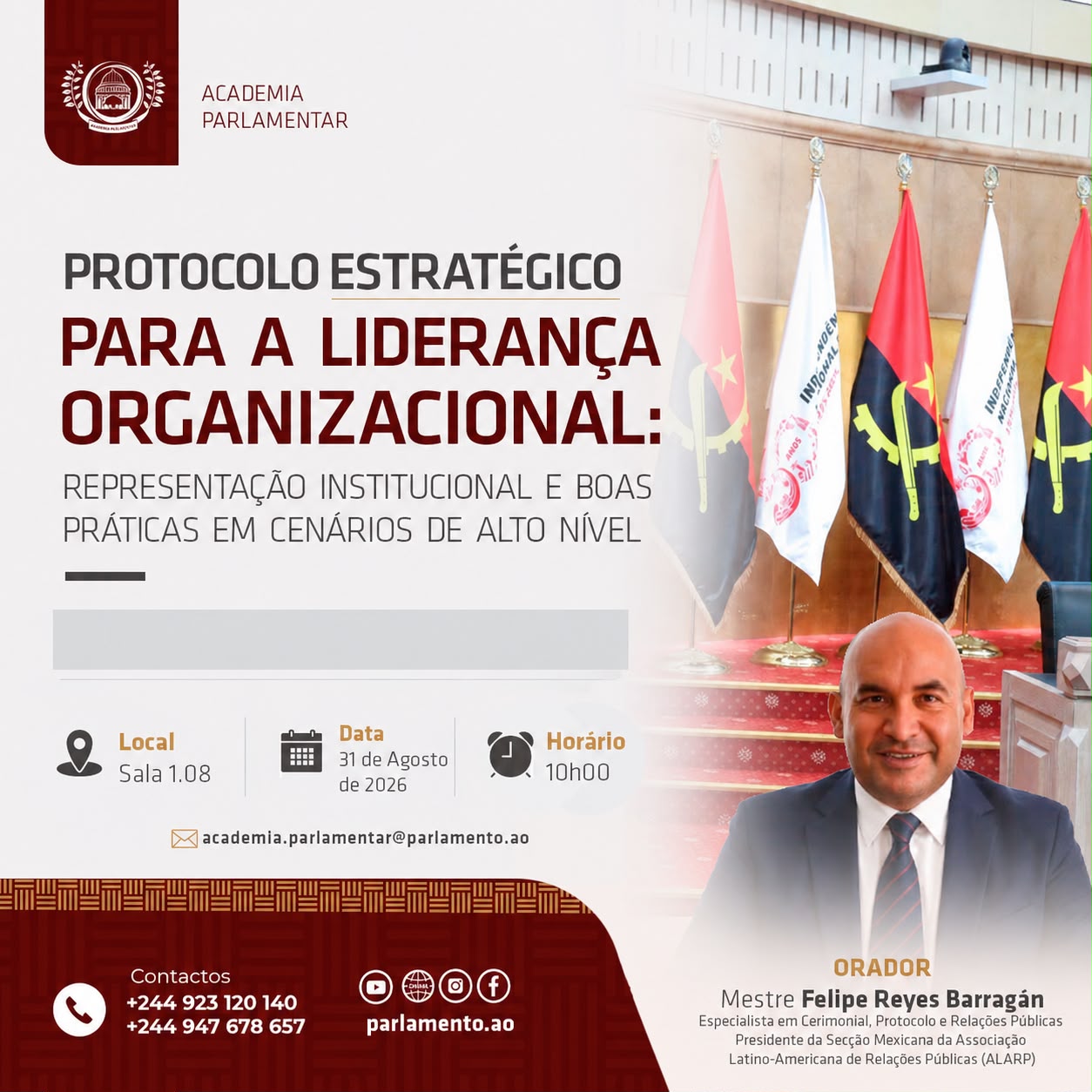 Charla para Parlamento en Luanda, Angola