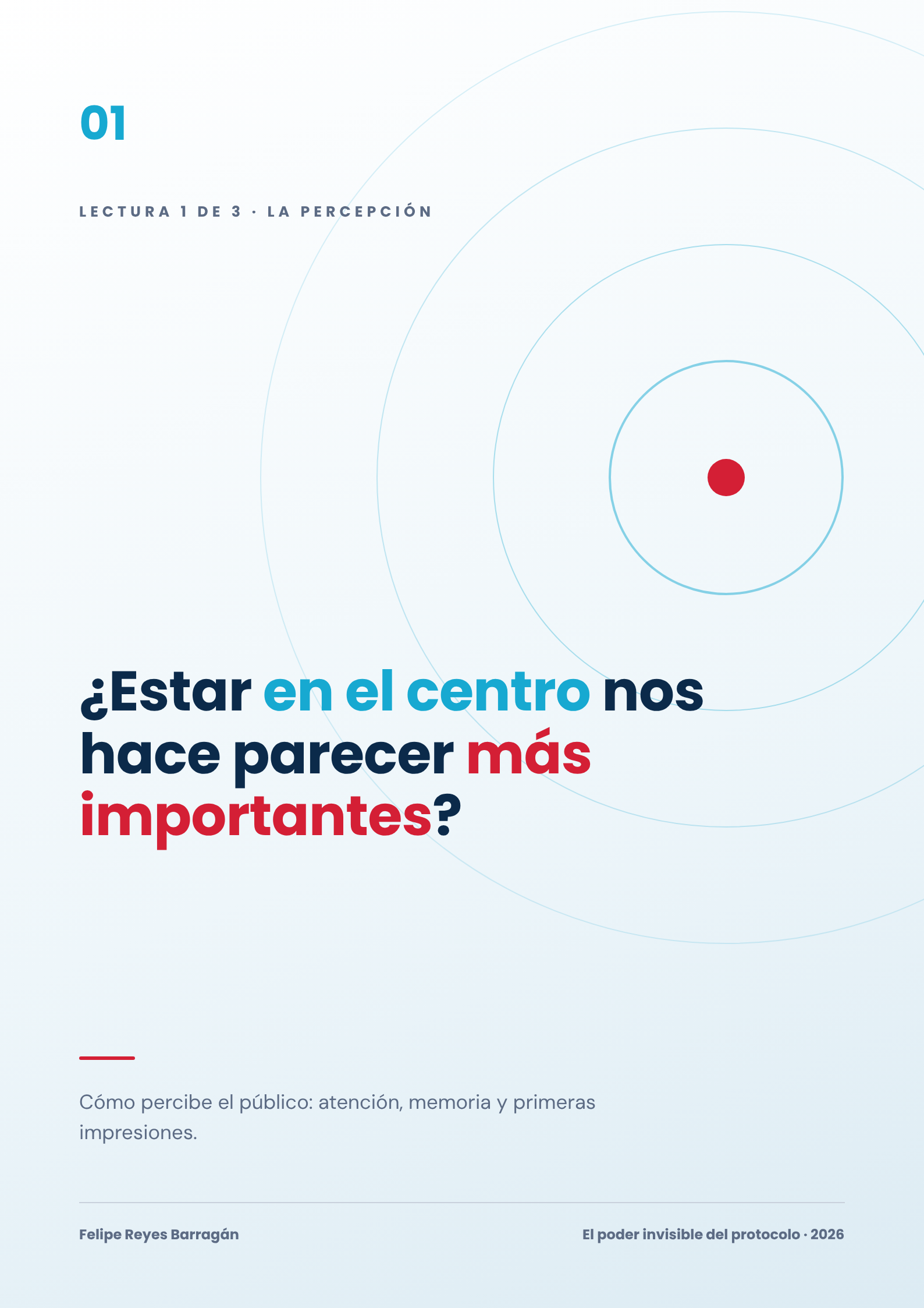 Portada de la Lectura 1: ¿Por qué estar en el centro nos hace parecer más importantes?